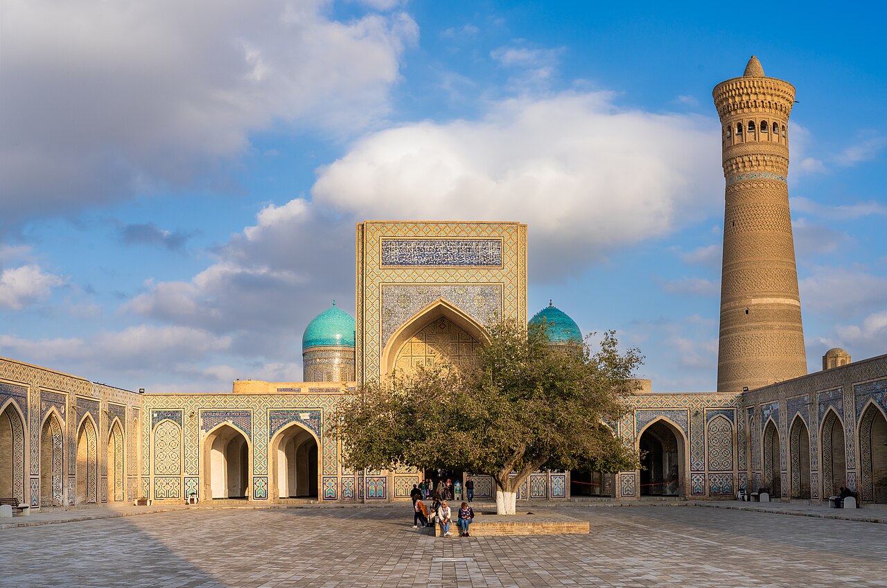 The Kalyan minaret in Bukhara, Uzbekistan, week four of a Central Asia itinerary